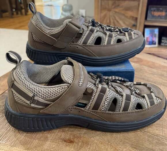 Orthofeet Clearwater 573 Brown Fisherman Sandals Men’s 10 Orthopedic Comfort